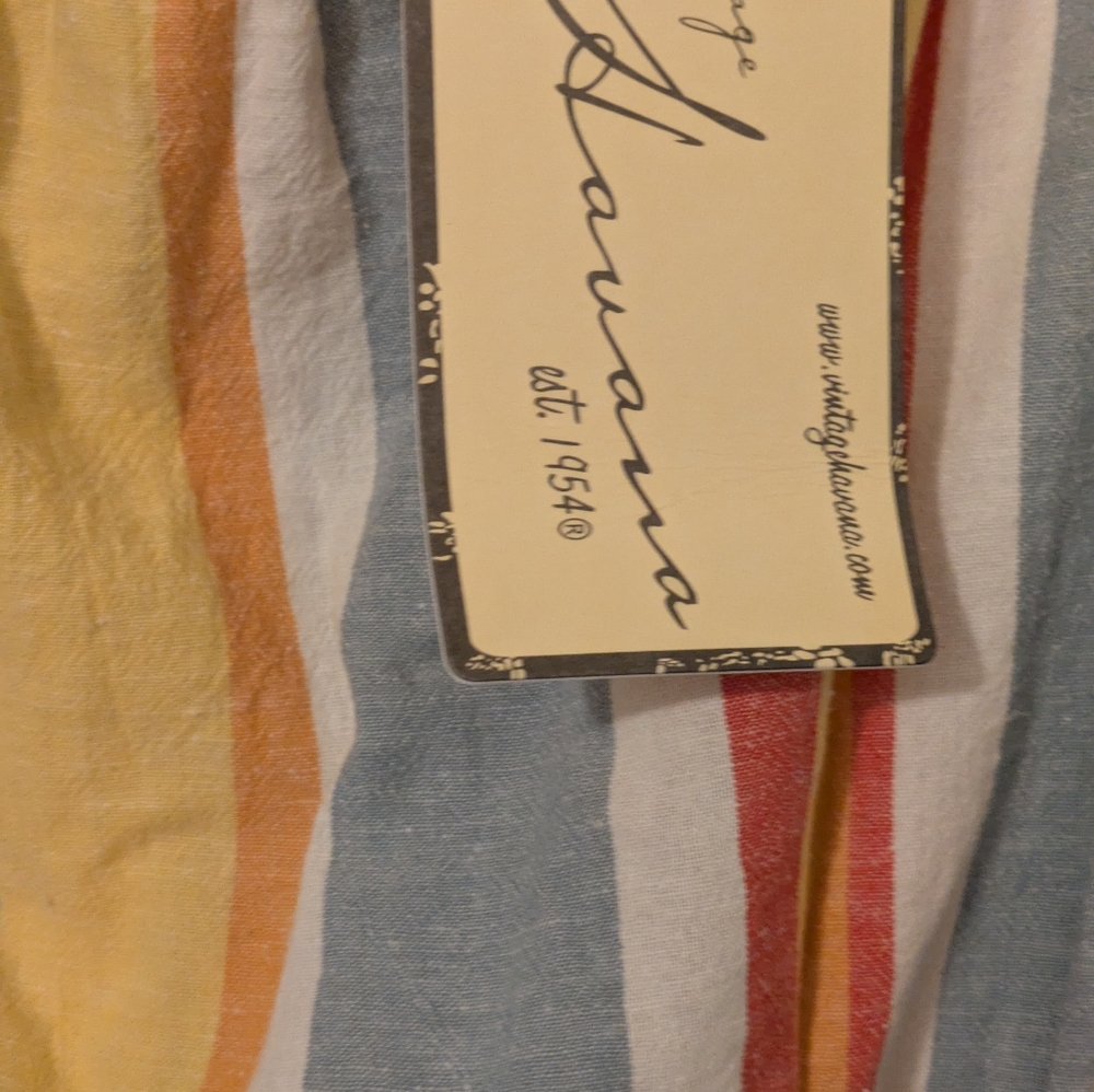 Vintage Havana Striped Jumpsuit with Belt Size Medium Spring & Summer Wear - Picture 5 of 9